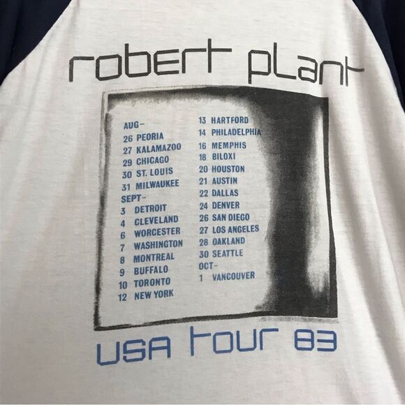 Vintage 80s 1983 Robert Plant USA Tour Tshirt Tee Mens Sz Large Screen Stars - Picture 5 of 7